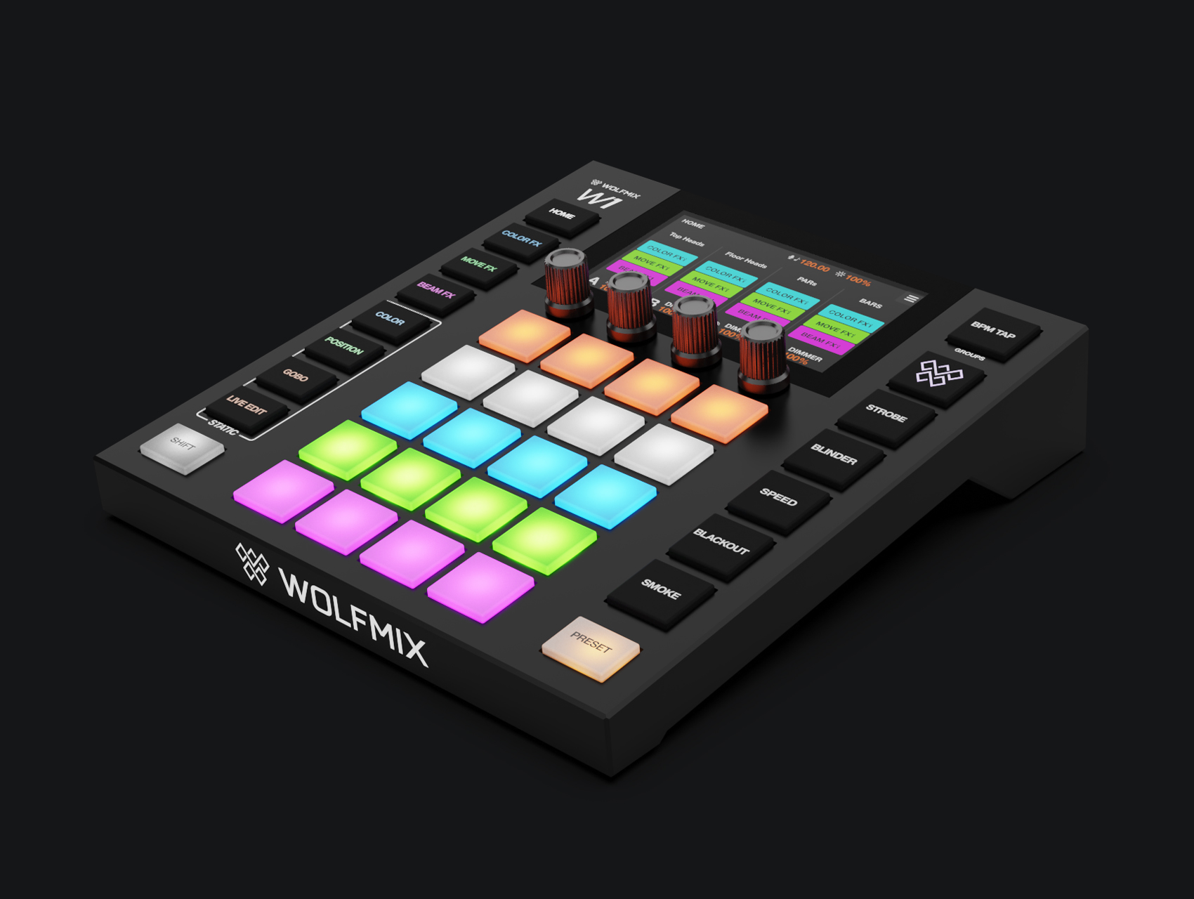 WOLFMIX W1 MK3, standalone DMX performance controller